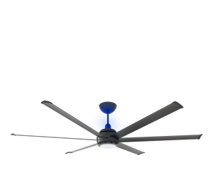 Big Ass Fans es6 84" Ceiling Fan in Black, 7" Downrod, Downlight and Uplight, Indoor Only