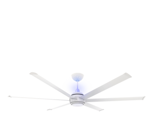 Big Ass Fans es6 84" Ceiling Fan in White, 7" Downrod, Uplight, Indoor Only