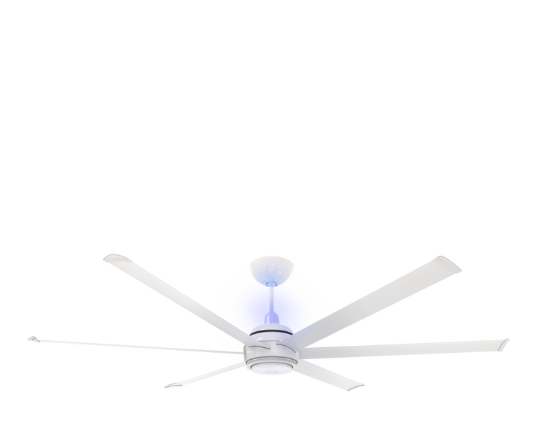 Big Ass Fans es6 84" Ceiling Fan in White, 7" Downrod, Uplight, Indoor Only