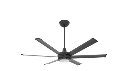 Big Ass Fans es6 60" Ceiling Fan in Black, 20" Downrod, Downlight and Uplight, Indoor Only