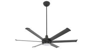 Big Ass Fans es6 60" Ceiling Fan in Black, 32" Downrod, Downlight and Uplight, Indoor Only