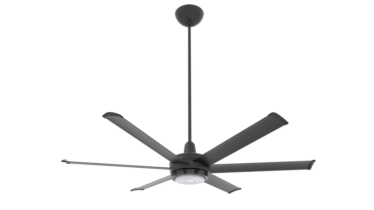 Big Ass Fans es6 60" Ceiling Fan in Black, 32" Downrod, Downlight and Uplight, Indoor Only