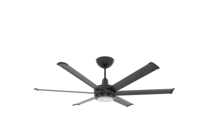 Big Ass Fans es6 60" Ceiling Fan in Black, 7" Downrod, Downlight LED, Indoor or Covered Outdoor
