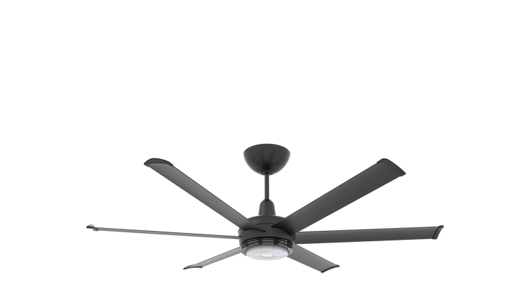 Big Ass Fans es6 60" Ceiling Fan in Black, 7" Downrod, Downlight and Uplight, Indoor Only