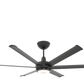 Big Ass Fans es6 60" Ceiling Fan in Black, 7" Downrod, Downlight LED, Indoor or Covered Outdoor