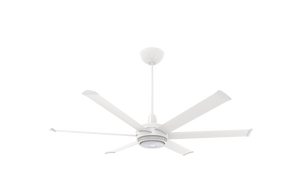 Big Ass Fans es6 60" Ceiling Fan in White, 20" Downrod, Downlight LED, Indoor or Covered Outdoor