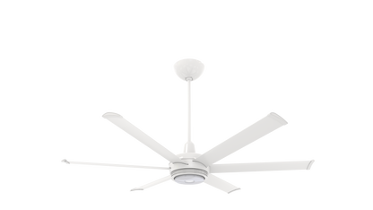 Big Ass Fans es6 60" Ceiling Fan in White, 20" Downrod, Downlight and Uplight, Indoor Only