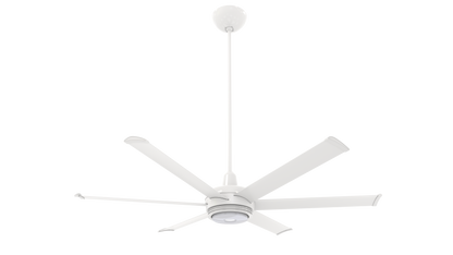 Big Ass Fans es6 60" Ceiling Fan in White, 32" Downrod, Downlight and Uplight, Indoor Only