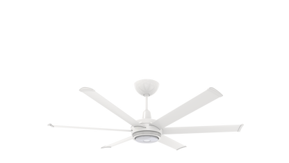 Big Ass Fans es6 60" Ceiling Fan in White, 7" Downrod, Downlight and Uplight, Indoor Only