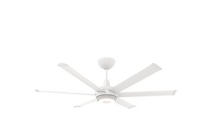 Big Ass Fans es6 60" Ceiling Fan in White, 7" Downrod, Downlight and Uplight, Indoor Only