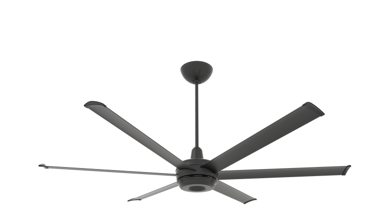 Big Ass Fans es6 72" Ceiling Fan in Black, 20" Downrod, Indoor or Covered Outdoor