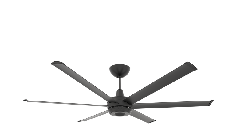Big Ass Fans es6 72" Ceiling Fan in Black, 7" Downrod, Downlight and Uplight, Indoor Only