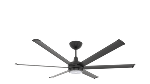 Big Ass Fans es6 72" Ceiling Fan in Black, 7" Downrod, Downlight LED, Indoor or Covered Outdoor