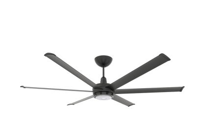 Big Ass Fans es6 72" Ceiling Fan in Black, 7" Downrod, Downlight LED, Indoor or Covered Outdoor