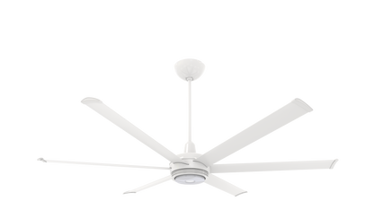 Big Ass Fans es6 72" Ceiling Fan in White, 20" Downrod, Downlight LED, Indoor or Covered Outdoor