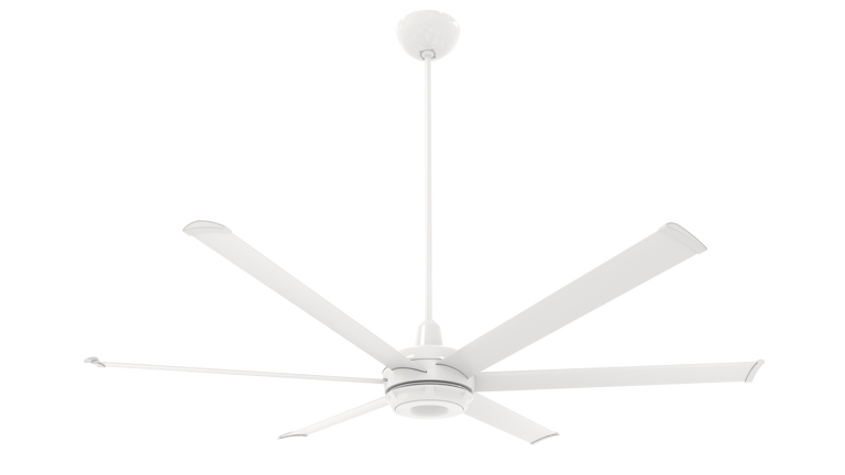 Big Ass Fans es6 72" Ceiling Fan in White, 32" Downrod, Indoor or Covered Outdoor