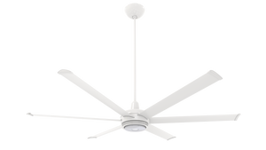 Big Ass Fans es6 72" Ceiling Fan in White, 32" Downrod, Downlight and Uplight, Indoor Only