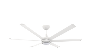 Big Ass Fans es6 72" Ceiling Fan in White, 7" Downrod, Downlight LED, Indoor or Covered Outdoor