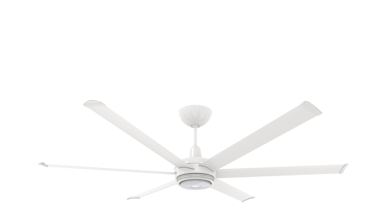 Big Ass Fans es6 72" Ceiling Fan in White, 7" Downrod, Downlight LED, Indoor or Covered Outdoor