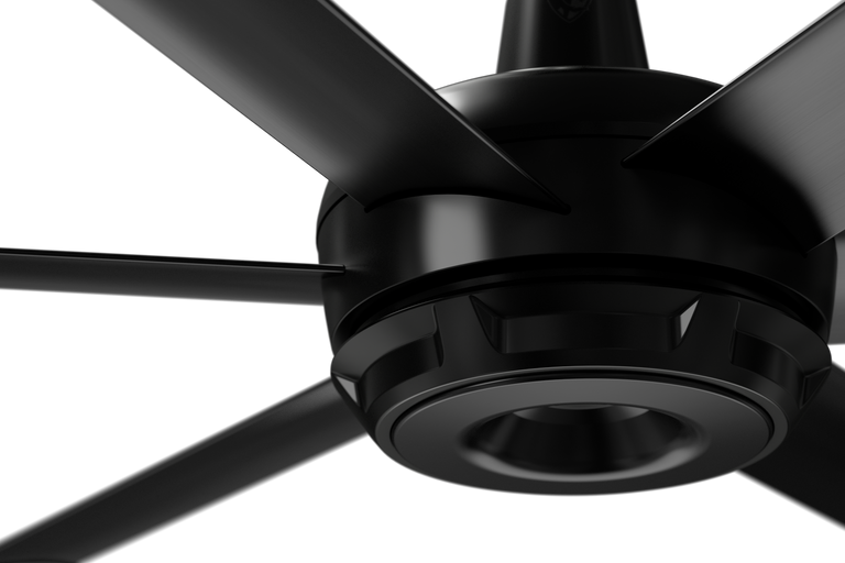 Big Ass Fans es6 84" Ceiling Fan in Black, 32" Downrod, Downlight LED, Indoor or Covered Outdoor
