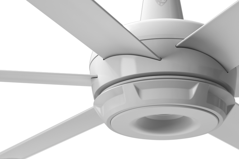 Big Ass Fans es6 72" Ceiling Fan in White, 20" Downrod, Downlight LED, Indoor or Covered Outdoor