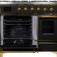 ILVE Majestic II 40" Dual Fuel Propane Gas Range in Matte Graphite with Brass Trim, UMD10FDNS3MGGLP