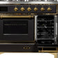 ILVE Majestic II 40" Dual Fuel Propane Gas Range in Matte Graphite with Brass Trim, UMD10FDNS3MGGLP