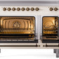 ILVE Nostalgie II 48" Induction Range with Element Stove and Electric Oven in Antique White with Bronze Trim, UPI486NMPAWB