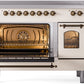 ILVE Nostalgie II 48" Induction Range with Element Stove and Electric Oven in Antique White with Bronze Trim, UPI486NMPAWB