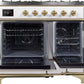 ILVE Majestic II 40" Dual Fuel Natural Gas Range in White with Brass Trim, UMD10FDNS3WHG