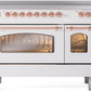 ILVE Nostalgie II 48" Induction Range with Element Stove and Electric Oven in White with Copper Trim, UPI486NMPWHP