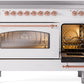 ILVE Nostalgie II 48" Induction Range with Element Stove and Electric Oven in White with Copper Trim, UPI486NMPWHP