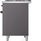 ILVE Nostalgie II 40" Dual Fuel Propane Gas Range in Matte Graphite with Bronze Trim, UPD40FNMPMGBLP