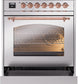 ILVE Nostalgie II 30" Dual Fuel Propane Gas Range in Stainless Steel with Copper Trim, UP30NMPSSPLP