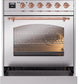 ILVE Nostalgie II 30" Induction Range with Element Stove and Electric Oven in Stainless Steel with Copper Trim, UPI304NMPSSP