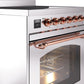 ILVE Nostalgie II 30" Induction Range with Element Stove and Electric Oven in Stainless Steel with Copper Trim, UPI304NMPSSP