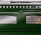 ILVE Nostalgie II 60" Dual Fuel Propane Gas Range in Emerald Green with Chrome Trim, UP60FSNMPEGCLP