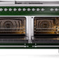 ILVE Nostalgie II 60" Dual Fuel Propane Gas Range in Emerald Green with Chrome Trim, UP60FSNMPEGCLP