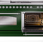 ILVE Nostalgie II 60" Dual Fuel Propane Gas Range in Emerald Green with Chrome Trim, UP60FSNMPEGCLP
