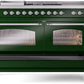 ILVE Nostalgie II 60" Dual Fuel Propane Gas Range in Emerald Green with Chrome Trim, UP60FSNMPEGCLP