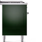 ILVE Nostalgie II 60" Dual Fuel Propane Gas Range in Emerald Green with Chrome Trim, UP60FSNMPEGCLP