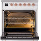 ILVE Nostalgie II 30" Induction Range with Element Stove and Electric Oven in White with Copper Trim, UPI304NMPWHP