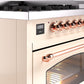 ILVE Nostalgie II 48" Dual Fuel Propane Gas Range in Antique White with Copper Trim, UP48FNMPAWPLP