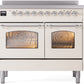 ILVE Nostalgie II 40" Induction Range with Element Stove and Electric Oven in Antique White with Chrome Trim, UPDI406NMPAWC