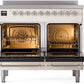 ILVE Nostalgie II 40" Induction Range with Element Stove and Electric Oven in Antique White with Chrome Trim, UPDI406NMPAWC