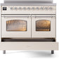 ILVE Nostalgie II 40" Induction Range with Element Stove and Electric Oven in Antique White with Chrome Trim, UPDI406NMPAWC