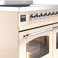 ILVE Nostalgie II 40" Induction Range with Element Stove and Electric Oven in Antique White with Chrome Trim, UPDI406NMPAWC