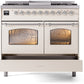 ILVE Nostalgie II 40" Dual Fuel Propane Gas Range in Antique White with Chrome Trim, UPD40FNMPAWCLP