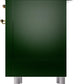 ILVE Nostalgie II 36" Dual Fuel Natural Gas Range in Emerald Green with Brass Trim, UP36FNMPEGG