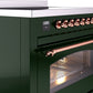 ILVE Nostalgie II 36" Induction Range with Element Stove and Electric Oven in Emerald Green with Copper Trim, UPI366NMPEGP